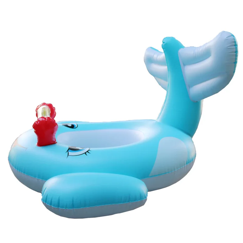 Whale Cute Baby Kids Pool Float Toddler Inflatable Baby Seat Swimming Circle Water Fun Toy Laps Ring With Bell 0-4 Years Old