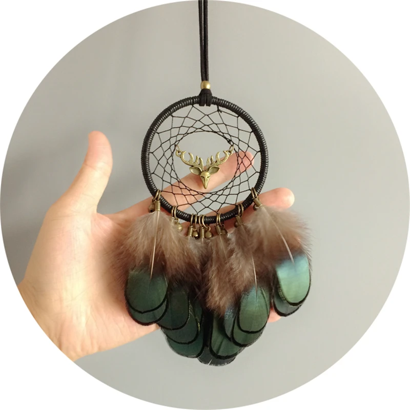 Mini Dream Catcher With Natural Feather Dreamcatcher Wind Chime Hanging