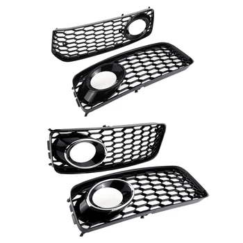 

1Pair Car Front Bumper Fog Light Cellular Grid Hexagonal Front Ventilation Grille For A5 S-Line / S5 B8 Rs5 2008-2012