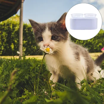 

1 Set of Pet Bowl Durable Chic Transparent Simple Safe Practical Grain Storage Bowl for Cat