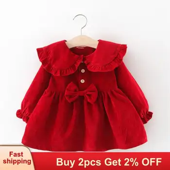 

Baby Girl Princess Dresses Autumn Baby Girl Red Dress Spring Infant Dress Dot Long Sleeves Cotton Baby Clothes Baby Girls Dress