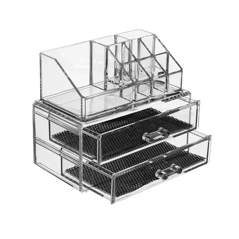 

Acrylic Transparent Drawers Makeup Organizer Lipstick Holder Dust-Proof Cosmetic Storage Desk Box Organizer