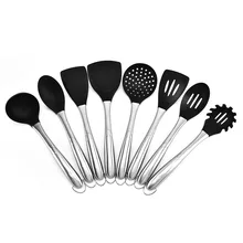 Стоп-сигнал из нержавеющей стали с полой ручкой силикагель кухонная посуда восемь комплектов антипригарного шпателя многофункциональный набор для приготовления пищи