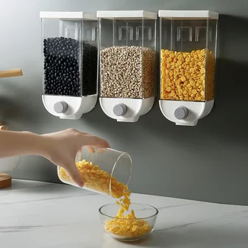 

Transparent Kitchen Wall-mounted Storage Tank Grain Storage Box Grain Rice Bean Sealed Jar kitchen Accessories