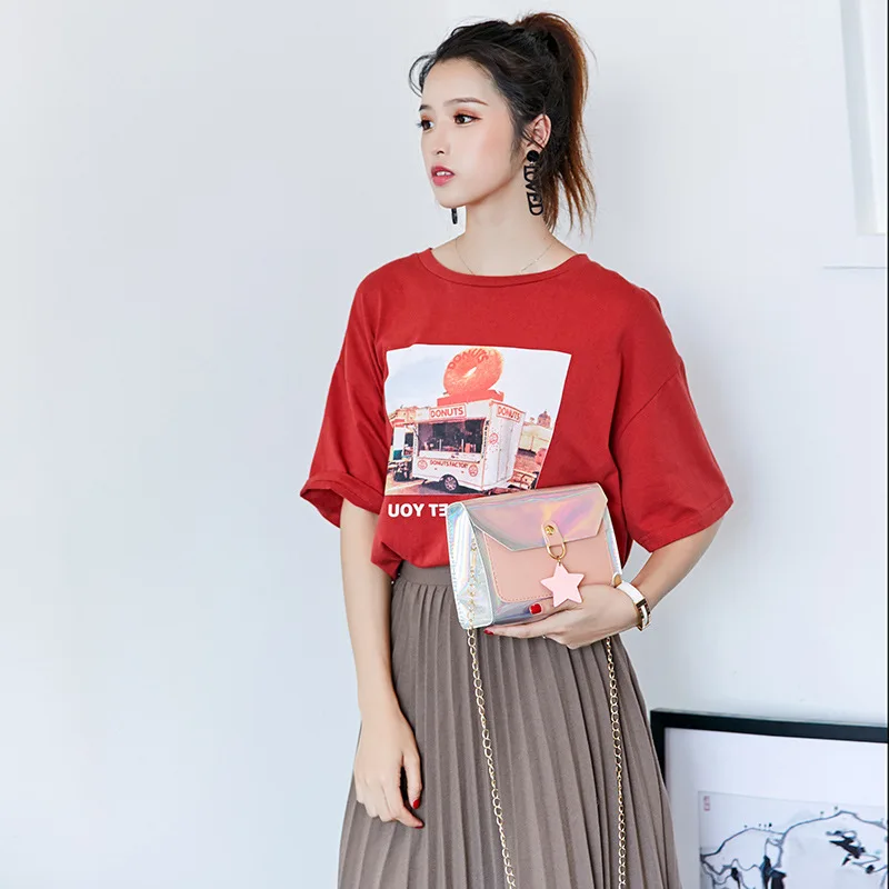 

Summer Small Bag Women's 2019 New Style INS Super Fire Laser Bag Mini CHIC Chain Versatile Shoulder Square Sling Bag