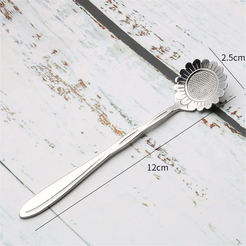 1 шт. креативная ложка из нержавеющей стали в форме цветка серебряная золотая