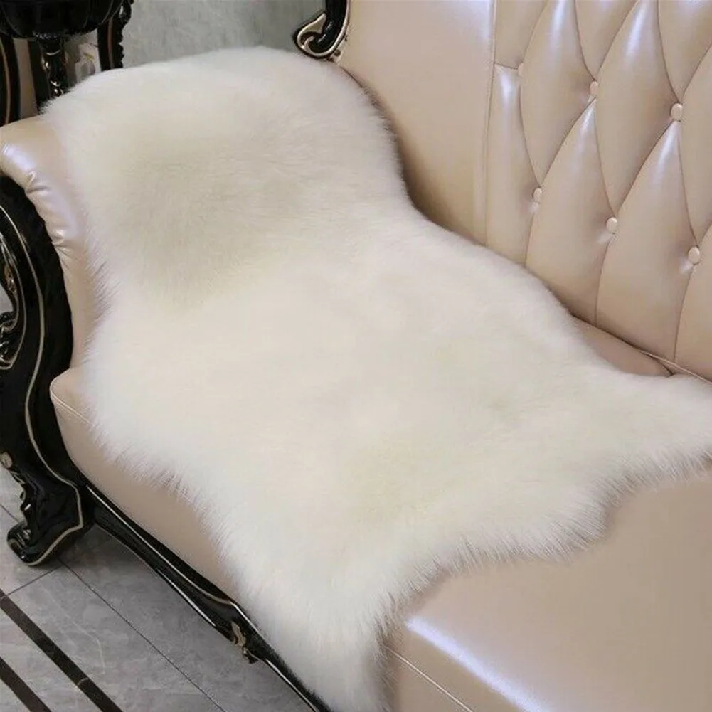 Fluffy Faux Fur Sheepskin Rug Mat Pad Room Sofa Bed Hairy Shaggy Floor Carpet 
