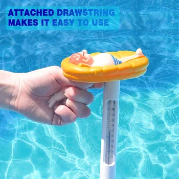 

Swimming Pool Thermometer Degree Celsius/ Degree Fahrenheit Exact Temperature Values Cartoon Pool Thermometer with Cord HUG