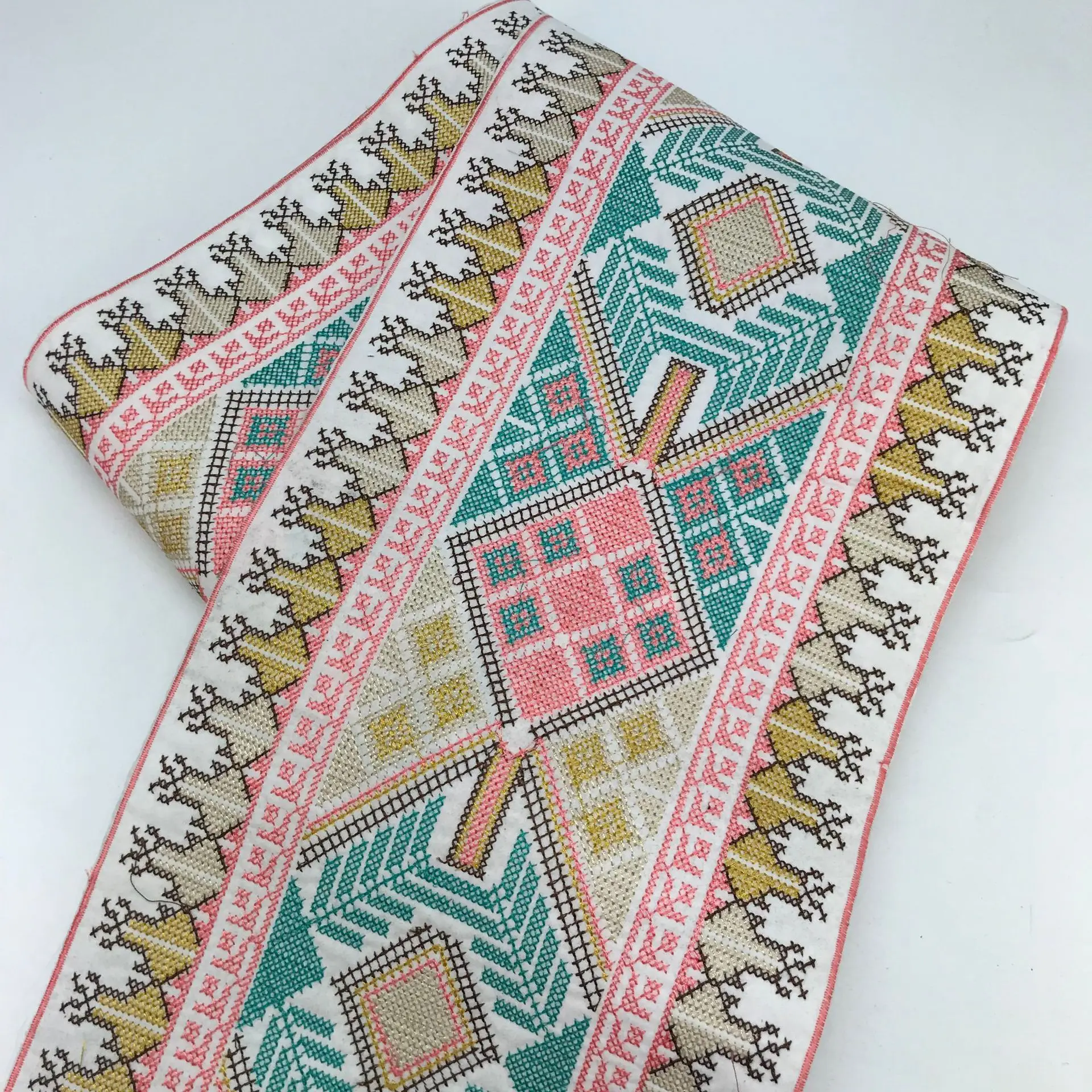 2 1 ярд 22,5 см жаккардовая кружевная планка лента Этническая тесьма ленты ткань для одежды мешок обувь украшения DIY Швейные аксессуары - Цвет: 2