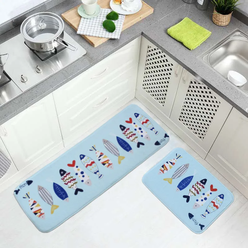 

PVC Kitchen Mat Carpet Non-Slip Long Bath Floor Porch Door Mats Home Entrance Doormat Absorbent Tapete Bedroom Living Room Rugs