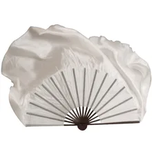 Черный бамбуковый Веер-Вейл Шелковый веер для танца пар(1R+ 1L) настоящий Шелковый веер для танца живота два слоя белый 76 см