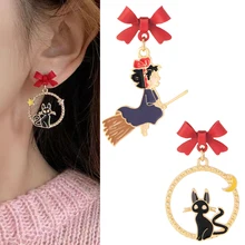 

Korean Geometric Dangle Drop Earring Kawaii Girl Cartoon Cute Cat Pendant Ear Studs Fashion Christmas Gift Jewelry Accessories