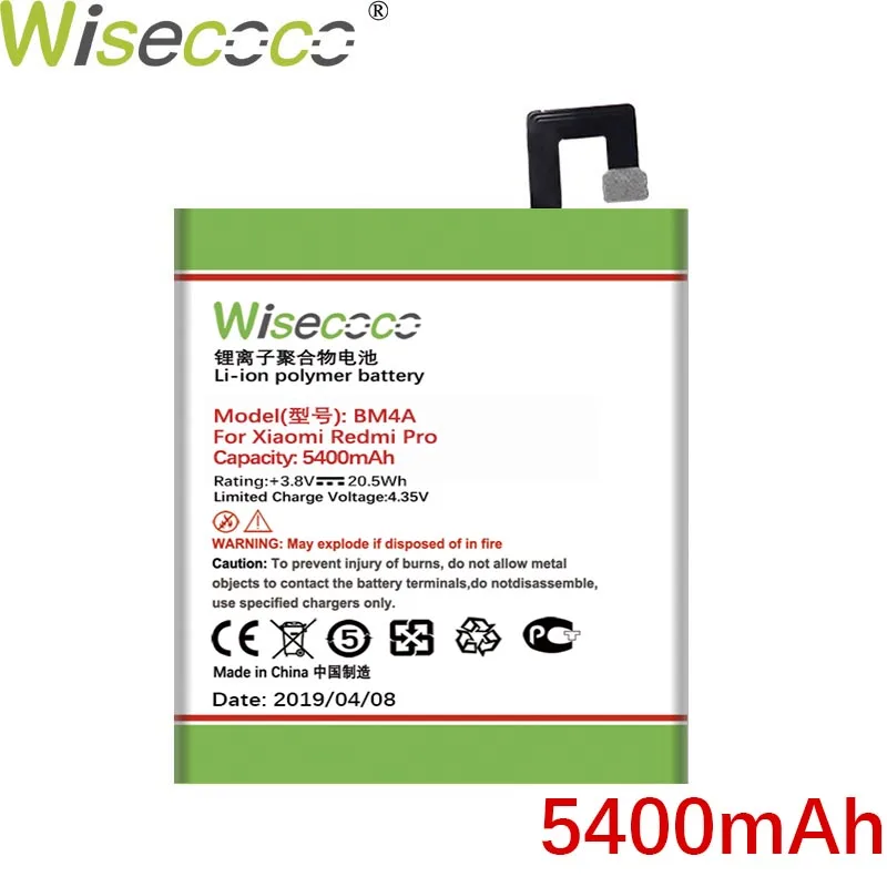 WISECOCO 5400 мАч BM4A батарея для мобильного телефона Xiaomi Redmi Pro новейшее производство высокое качество батарея+ номер отслеживания