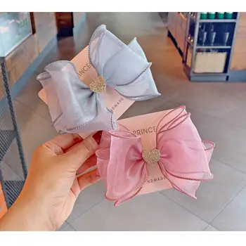 

BalleenShiny Big Bowknot Kids Hairpins Headwear Hair Accessories For Baby Girls Princess Sequins Love Heart Hair Clips Gifts