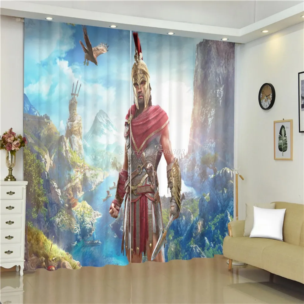 Затемняющие шторы Assassins Creed с принтом занавески для спальни гостиной кухни