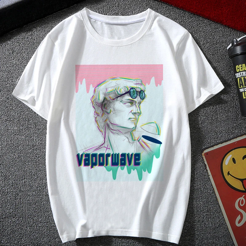 Новинка, розовая Женская одежда, эстетика vaporwave Art, Harajuku, винтажная мода, уличная одежда, спортивный костюм, индивидуальная женская футболка - Цвет: 4347