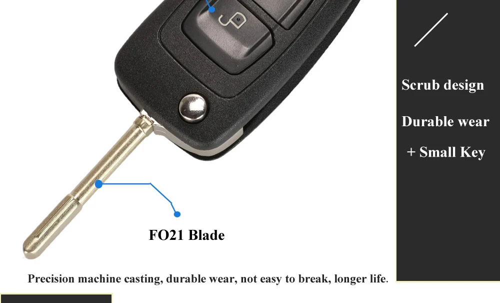 Keyforkess Flip pieghevole chiave a distanza Shell Car Key Cover 3 pulsanti per Ford Focus Mondeo Fiesta 2013 Fob custodia Auto con lama HU101 - H1b5b62b62be8414a8cebb60bb7b834c6A