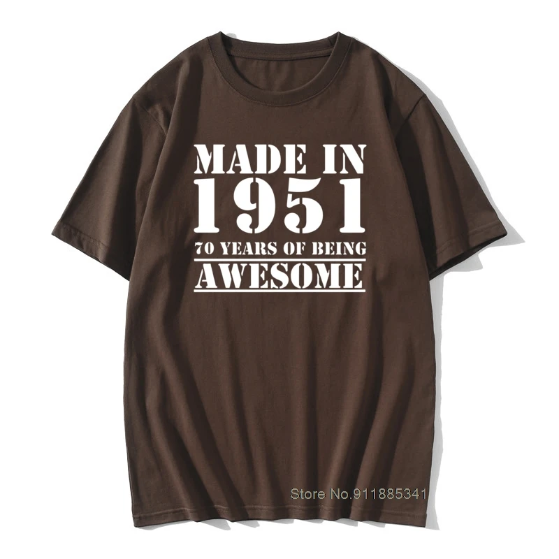 Made in 1951 All Original Parts T-Shirt 70th Birthday Gift Funny Cotton Graphic T-Shirts Male Vintage Daddy Grandad Tops Tee |