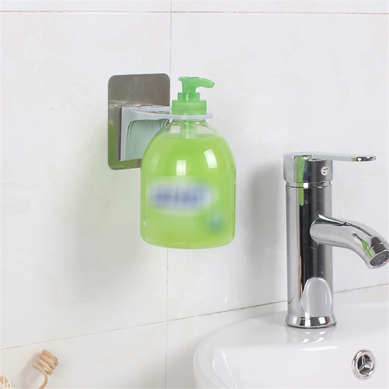 Wall Mounted Strong Sticky Shampoo Hook Shower Hand Soap Bottle Hanging Holder Bathroom Accessories Bath Hooks Hanger Rack