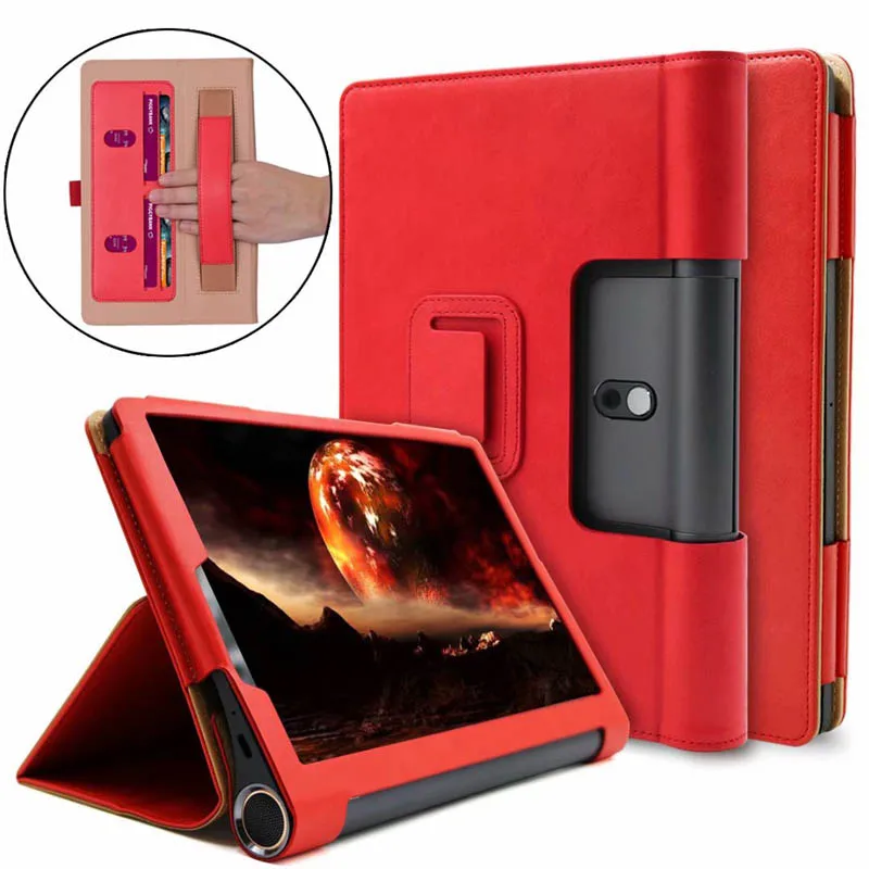20 шт./лот, роскошный чехол с ремешком на руку для lenovo Yoga Tab3 Plus 10,1X90 Tab5, смарт-планшет, YT-X705, планшеты, флип-стенд, чехол из искусственной кожи