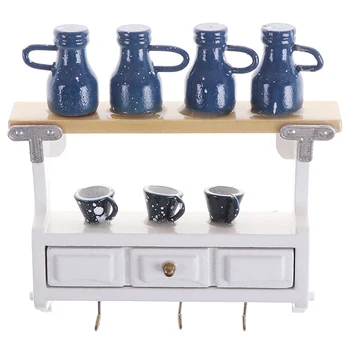 

1pc Mini Wall Mounted Rack Drawer Miniatures 1:12 Dollhouse Miniature Furniture Kit