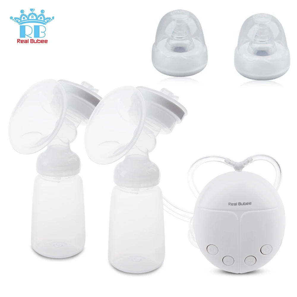 Real Bubee BPA Free, Электрический двойной молокоотсос для женщин, грудное вскармливание для младенцев, бутылочка для всасывания молока, USB молокоотсосы - Цвет: As Picture