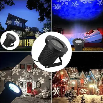 

LED Snowflake Laser Projection Lamp Waterproof Rotate Christmas Decoration