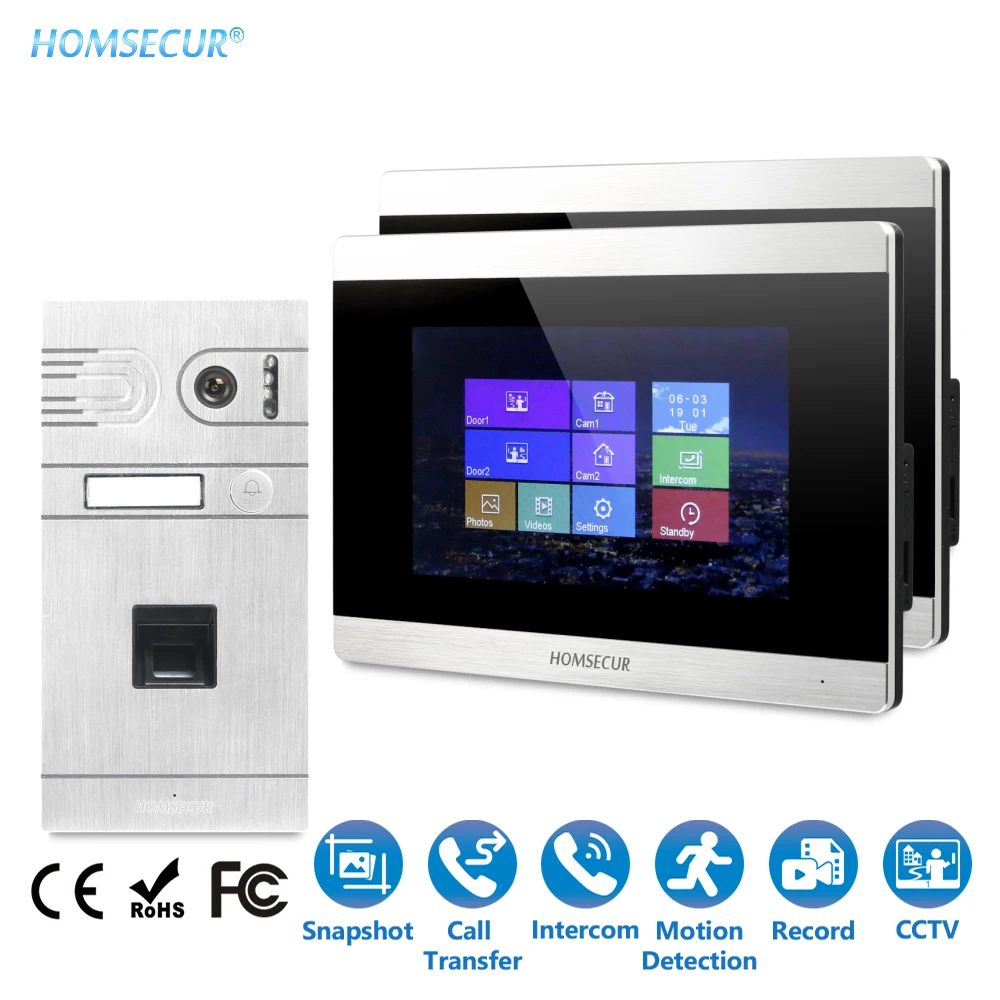 

Shipping from the EU HOMSECUR 7" Wired Hands-free Video&Audio Smart Doorbell with Silver Camera BC061-S+BM715-S