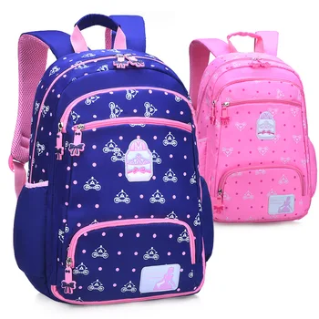 

Korean Primary School Students Nylon Orthopedics Backpack Princess Girls Flower Cartoon Printing Backpack Mochila Escolar