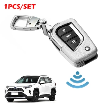

Genuine Leather Remote Key Cover Case W/ Keychain For Toyota Camry Corolla Genuine Leather Key Bag Corolla Key Bag
