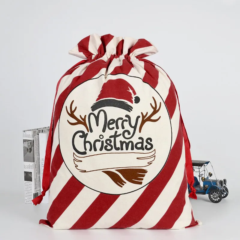 Новогодний подарок, сумки Санты, персонализированная сумка Санты, большой мешок Санта-Клауса с рождеством, холщовые подарочные сумки Luvy#20