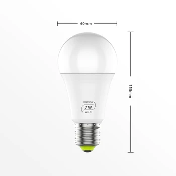 

Dimmable E27 7W LED WiFi Smart Light Bulb LED Lamp App Operate Alexa Google Assistant Control Wake Up Smart Lamp Night Light