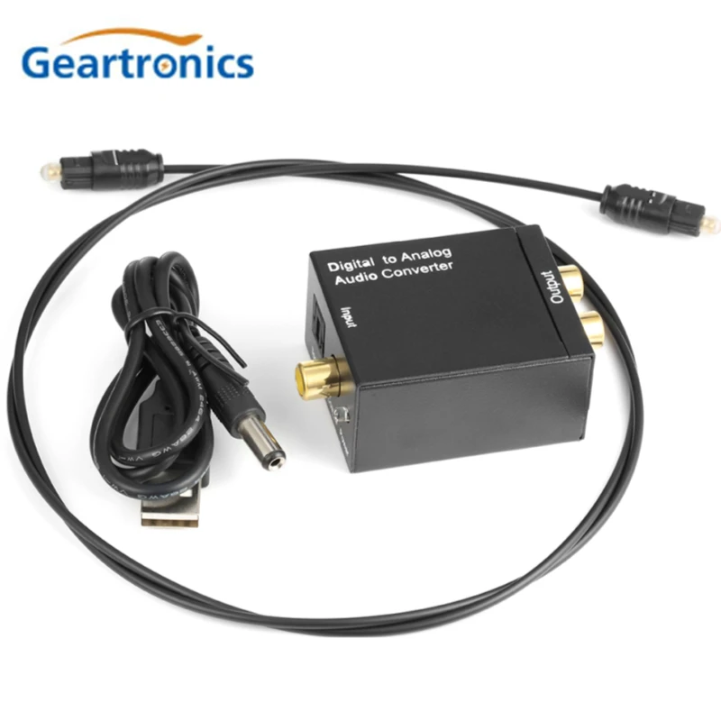 

3.5mm Digital-to-Analog Converter Digital Optical Toslink SPDIF Coax To Analog RCA Audio Converter Adapter Black