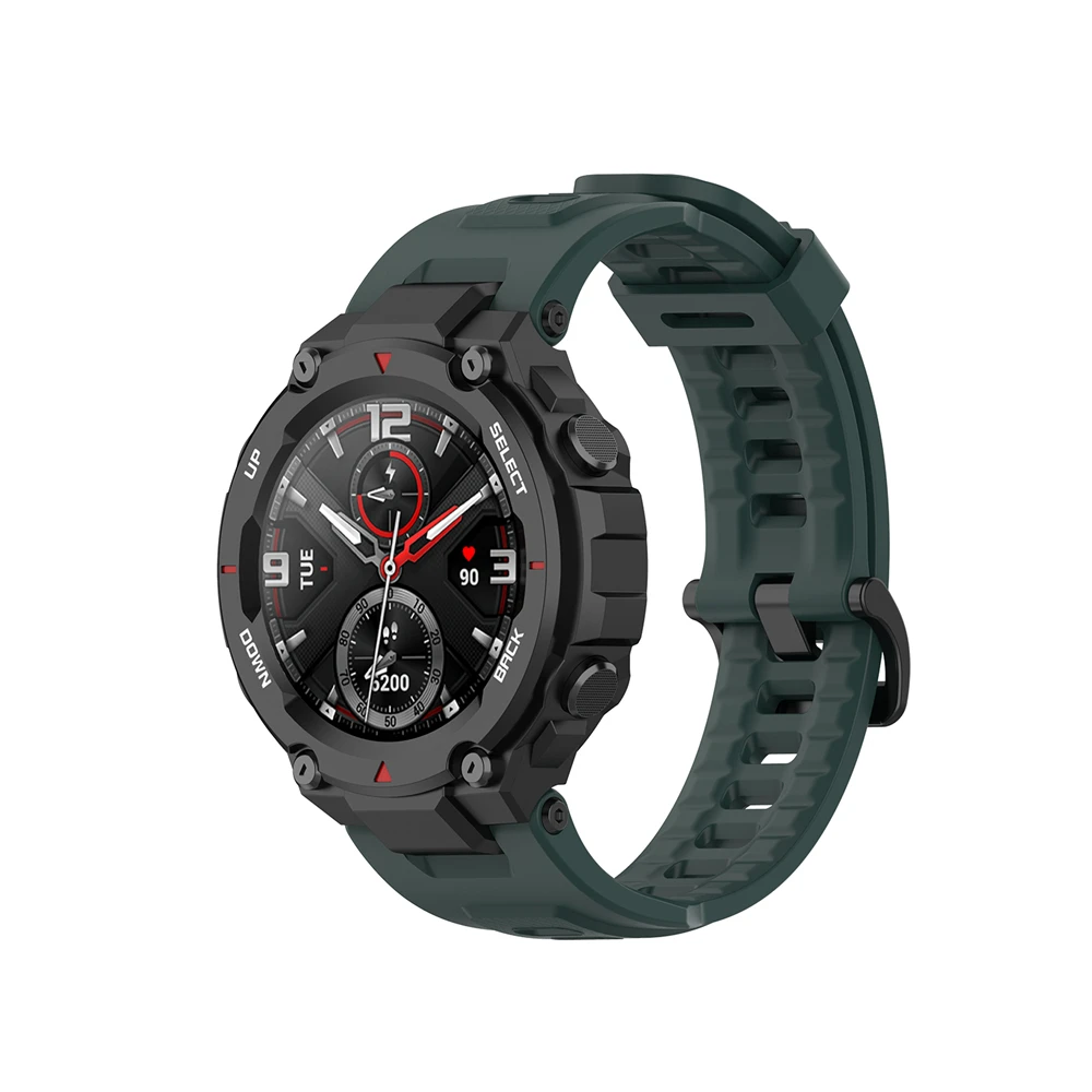 Replacement Strap For Huami Amazfit T rex Strap Silicone Watchband For Amazfit T-Rex/T-Rex Pro Strap With Black Protector Case