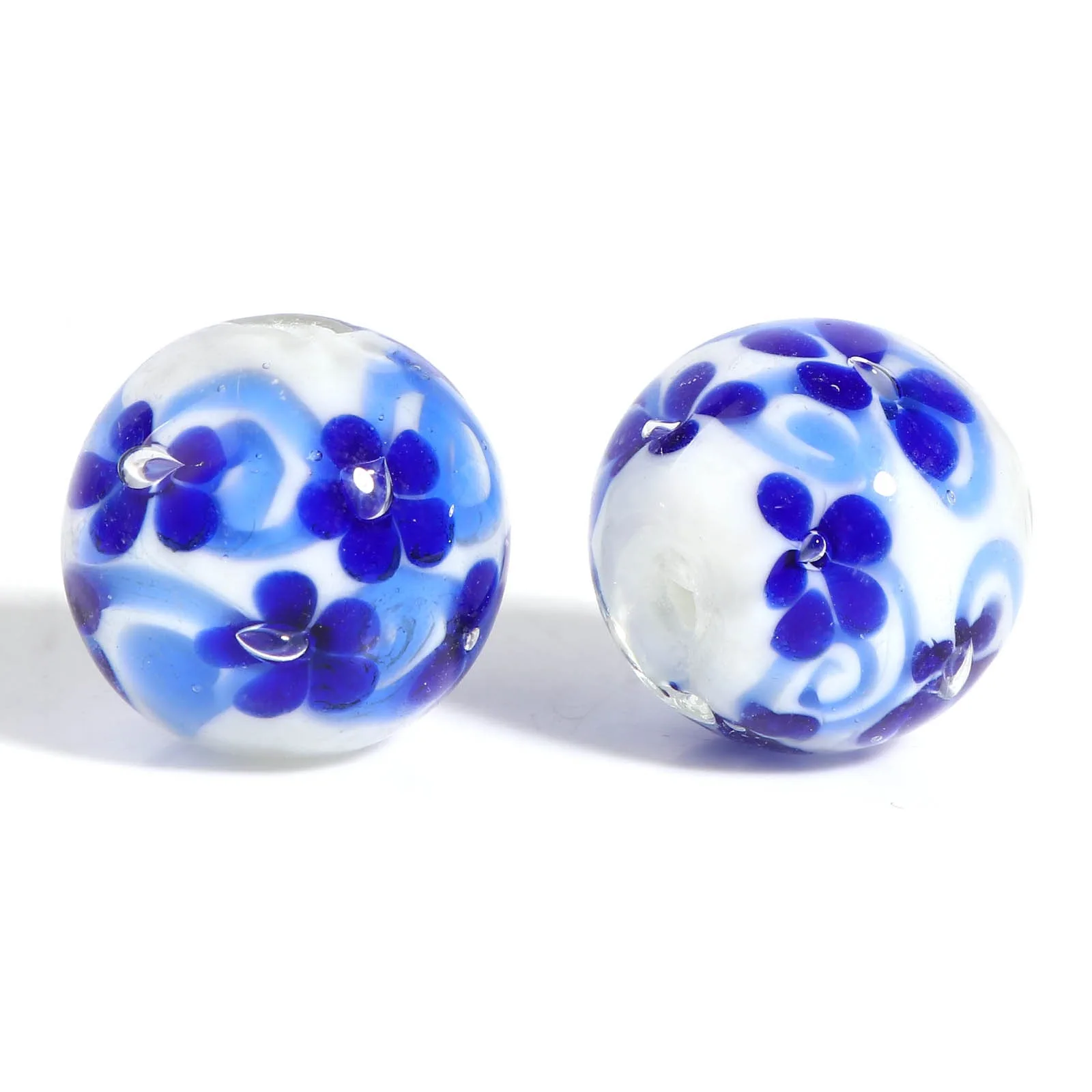 1PC 20mm Round Multicolor Glass Beads Style Flower Lampwork Beads For Women DIY Making Bracelets Vintage Party Jewelry Gifts