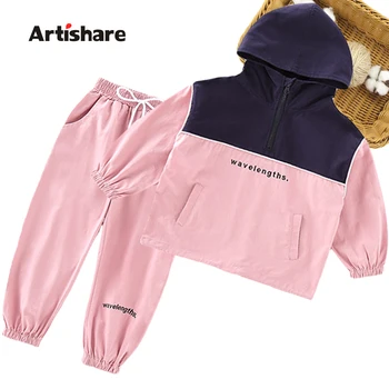 

Big Girls Clothes Set Coat + Pants Suit For Girls 2020 Autumn Patchwork Tracksuit Girl Casual Style Children's Costume