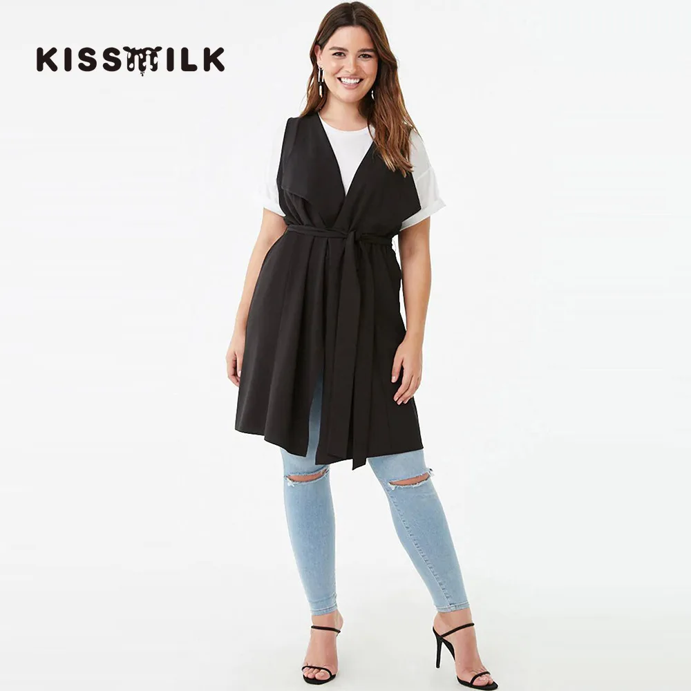 

Kisilk Hot Sales Europe And America Fashion Simple Split Neck Waist Lace-up Draped Vest Small Batch