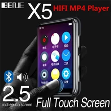 BENJIE-X5 MP4 плеер Bluetooth 5,0 с динамиком 2,5 дюймов полный сенсорный экран 16 Гб HiFi без потерь Звук Музыкальный плеер с FM, рекордер