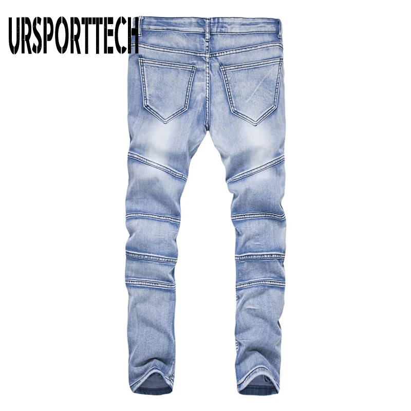 pleated denim pants