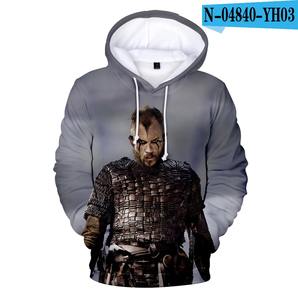 Vikings ТВ серии толстовки для мужчин и женщин 3D Толстовка с принтом Norse мужская толстовка с викингами Harajuku осенний Карманный пуловер - Цвет: one