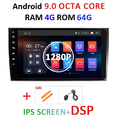 Ips DSP Android 9,0 64G Автомобильный dvd-плеер для Porsche Cayenne 2003-2010 Cayenne S 2003-2010 Cayenne GTS 2003-2010 gps радио - Цвет: 4G 64G IPS DSP 1280P