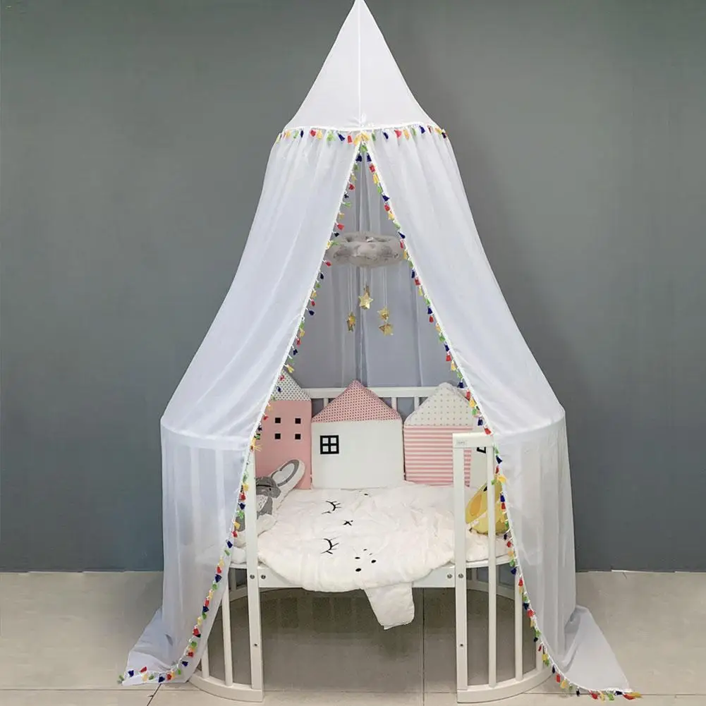 

Colorful Tassel Dome Bed Curtain for Children Baby Bed Canopy Bedcover Mosquito Net Curtain Bedding Dome Tent Room Decor