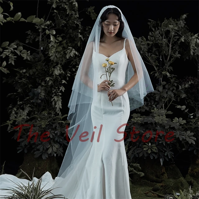 Simple Tulle Juliet Veil Bridal Cap Wedding Veil Ivory 