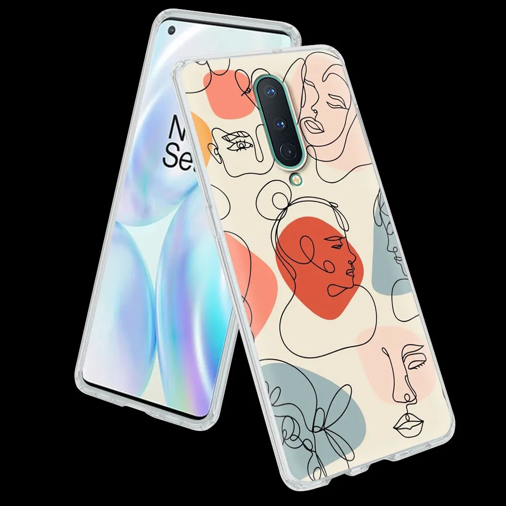 Art Retro Abstract Geometry Matte Soft Phone Case For OnePlus 7 7T 8 Pro 8T 5G 9 9R One Plus Z Nord N10 N100 Back Cover Coque