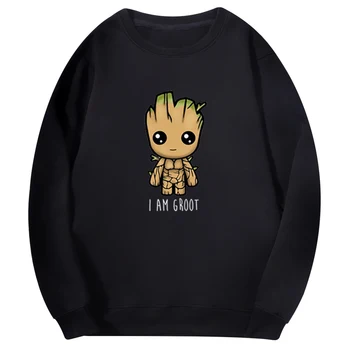

Male Fashion Mens Sweatshirt Cool Casual Hip hop Streetwear Superhero Groot Guardian Of The Galaxy Movies Kawaii Marvel Hoodie