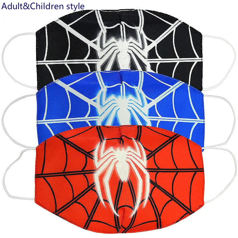 

2020 Spiderman Children Face Mask Dustproof Breathable Anti-fog Haze Mask Adult Sun-resistant Cartoon Style Face Mask Non-medica
