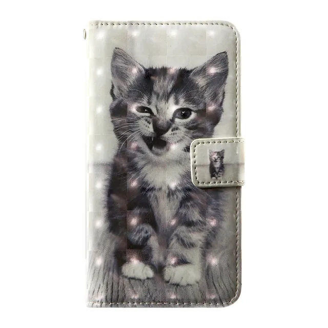 3D flip wallet Leather case For Nokia 2 3 5 6 7 8 2017 Lumia 520 530 630 635 730 735 830 930 1520 1320 Dual Sim X2 XL Phone Case Black cat