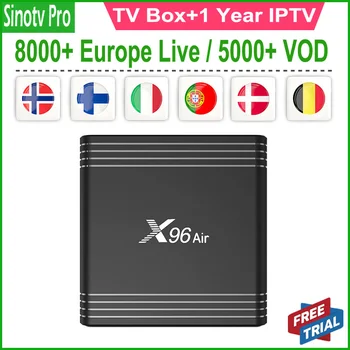 

X96 Air Android 9.0 IPTV Set Top Box With 1 Year Sinotv pro Latinos Channels Bulgarian Cyprus Hebrew Indian African Malta HD TV