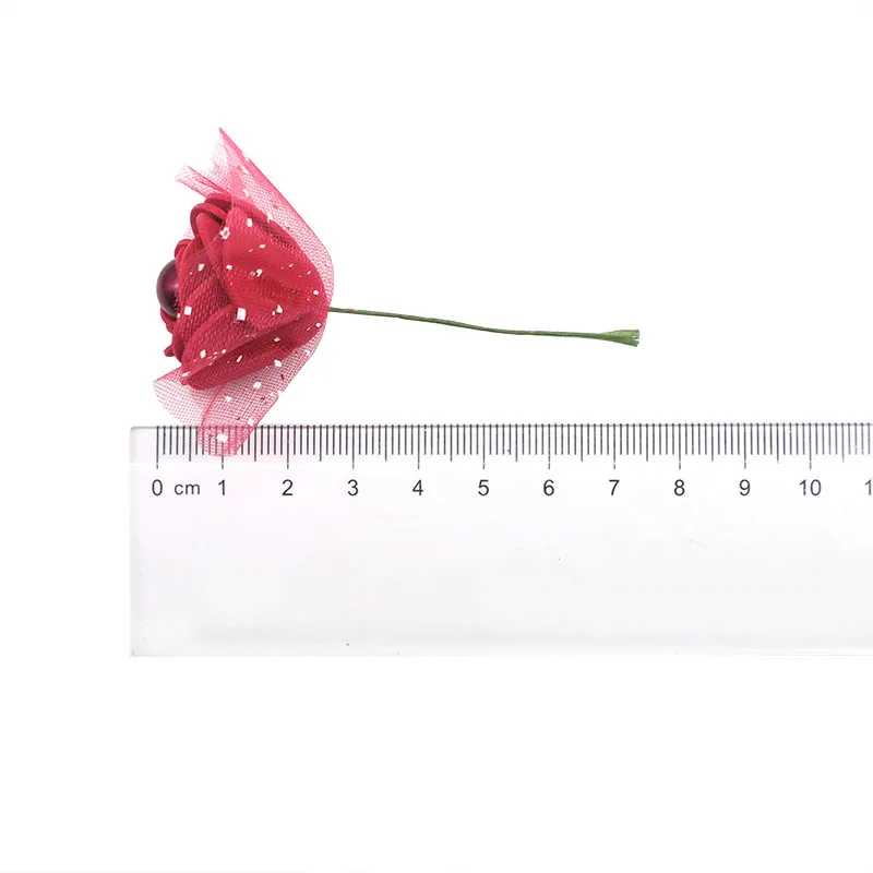 12pcs/lot 3cm Foam Mini Roses Pearl Bead Rose Artificial Flowers DIY Crafts for Wedding Decoration Bouquet Scrapbooking Supplies