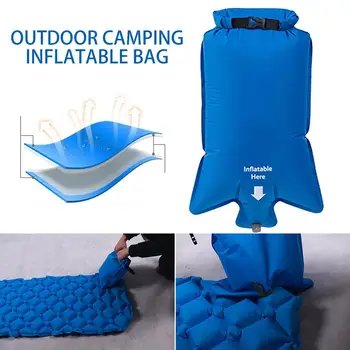 

Travel Sky Blue Outdoor Camping Mat Inflatable Bag Inflating Bag Nylon Durable Multifunction Camping Air Cushion Practical